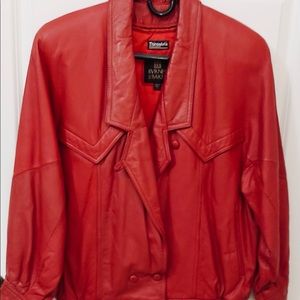 Byrnes & Baker Red Leather Jacket Women’s Small